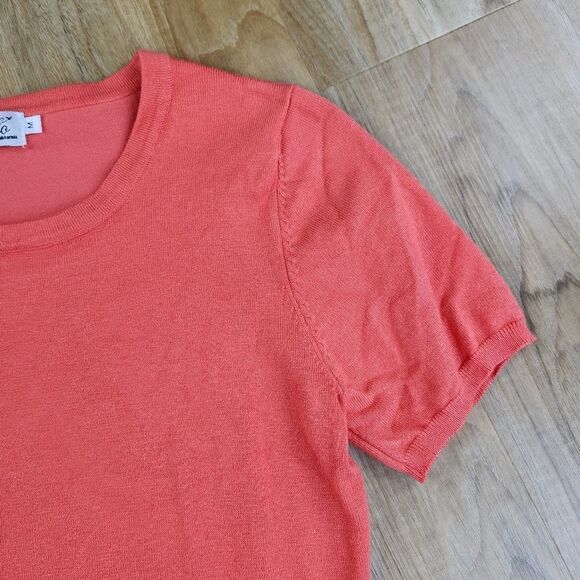 🔸️Cielo Coral Retro Style Short Sleeve Sweater Medium - Picture 5 of 9